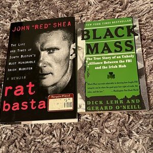 Two mob books. Rat Bastard and Black Mass. Both unused